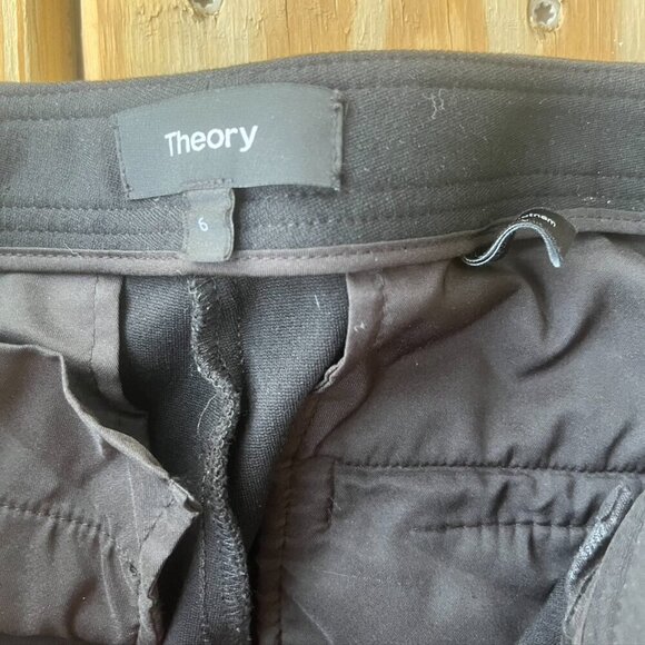 Theory Fixture Ponte Leather Trim Ankle Zip Riding Pants 6 - Picture 9 of 11